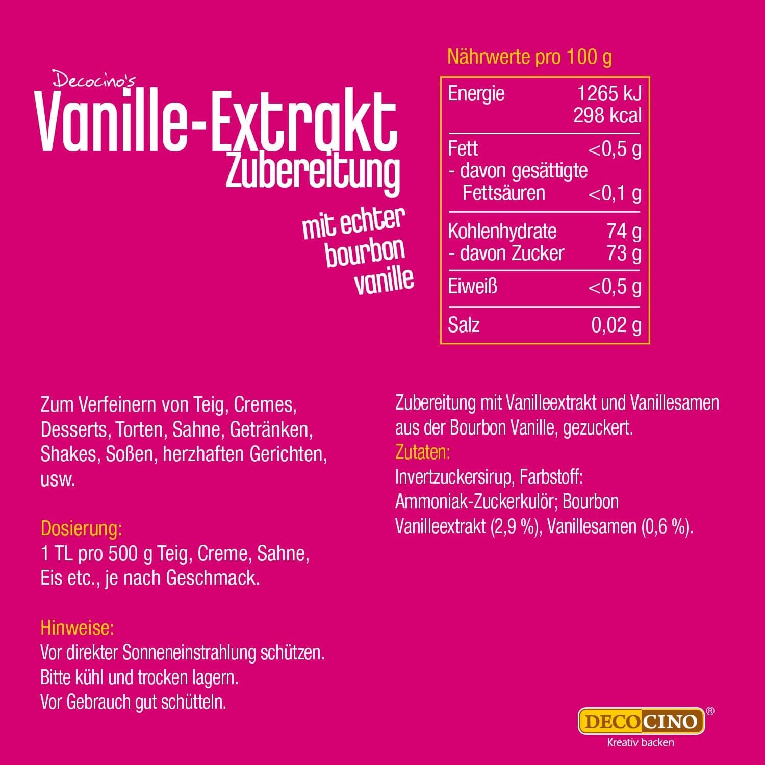 DECOCINO Vanilkový extrakt (20 ml) Aromas Naty Shop