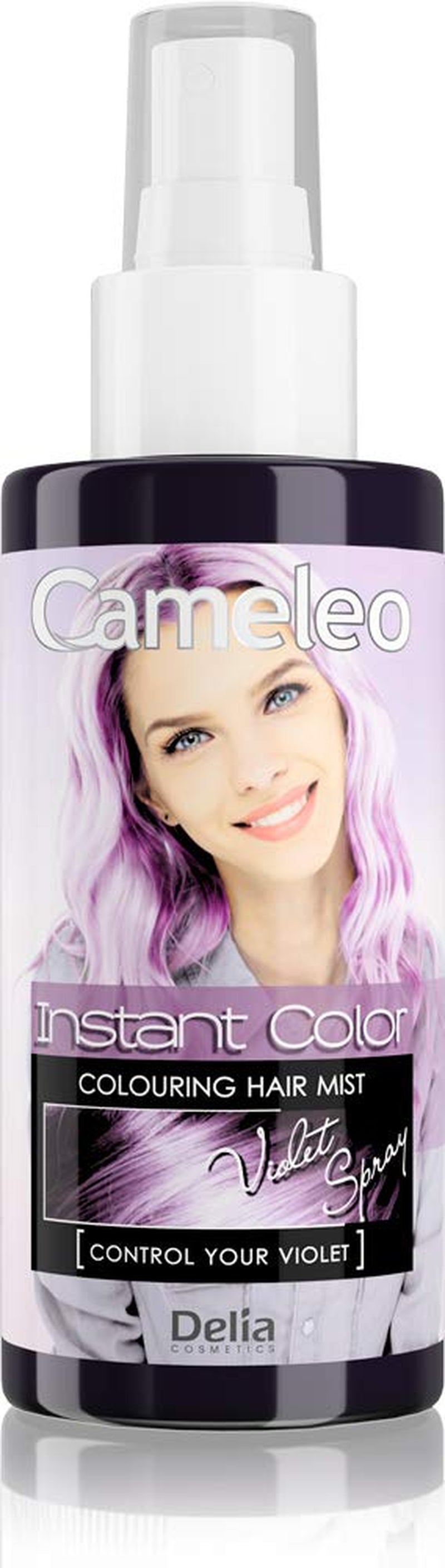 Cameleo - Spray & Go - sprej na barvení vlasů - fialový - pro blond, platinovou blond a šedivé vlasy - stačí nastříkat a jít - semipermanentní - okamžitý výsledek - karnevalový sprej na barvení vlasů - 150 ml Naty Shop Hair Dye Purple Spray 150 Ml (1 balení)