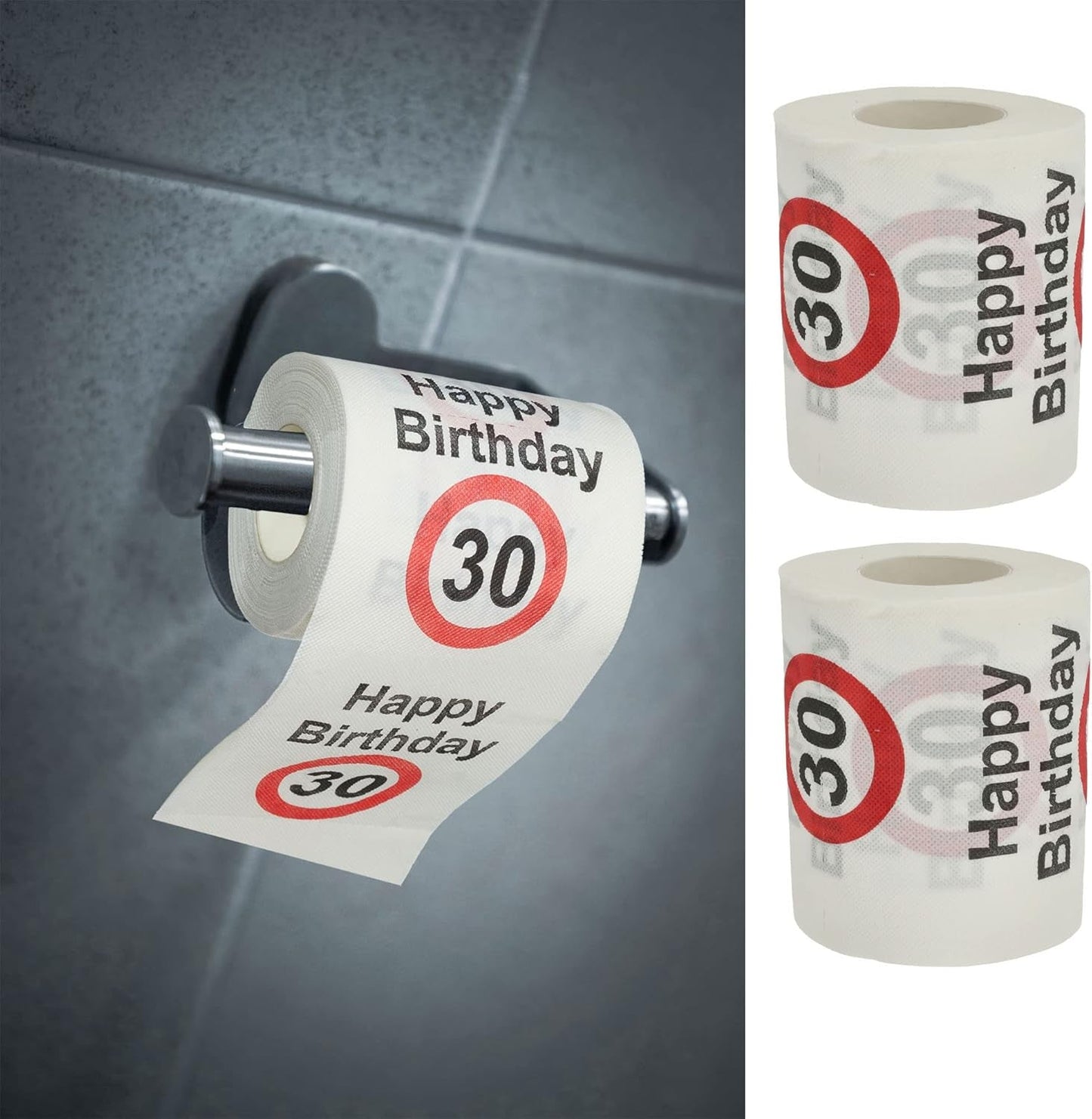 Sada 4ks toaletních papírů "Happy 40th birthday" │40th birthday 24 metrů 2-látky 180Gr/Qm │ Toaletní papír motiv toaletní papír (4 X toaletní papír 40)