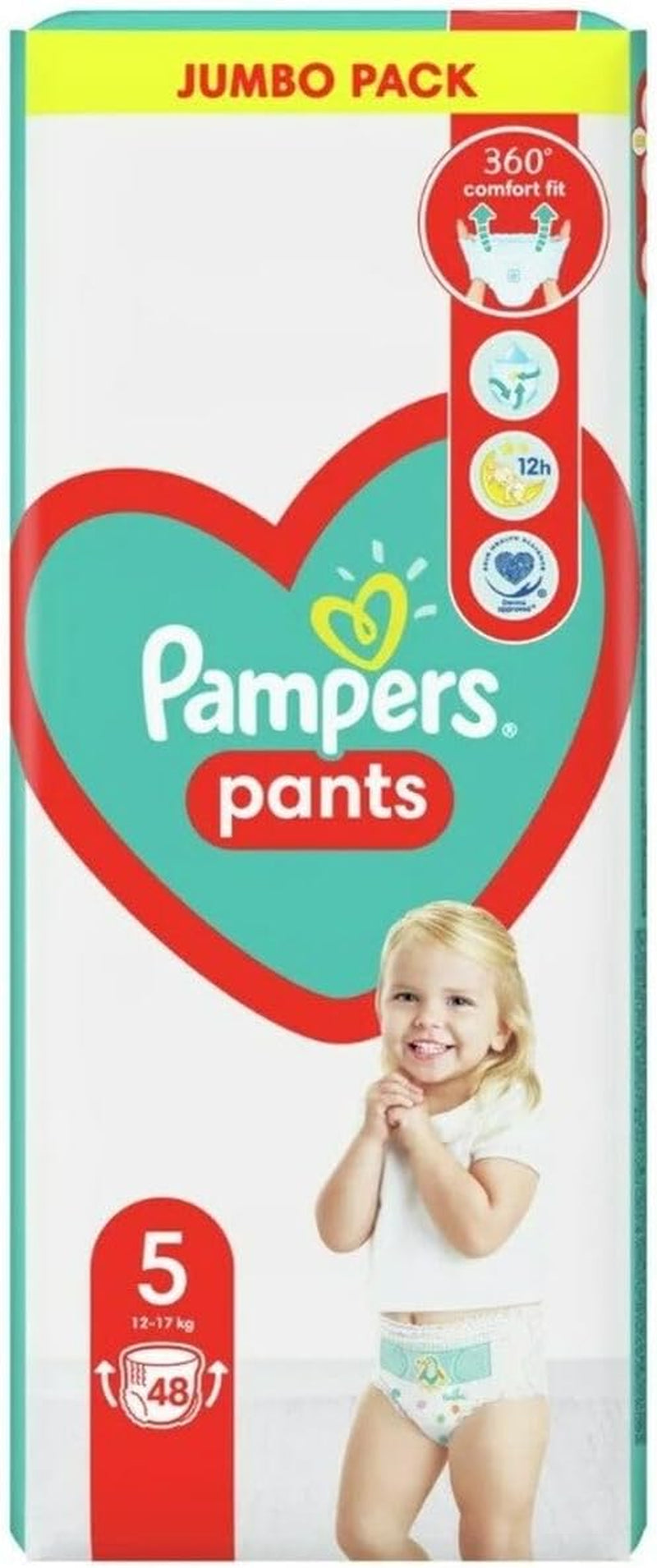 Plenky Pampers Pants vel. 5 (12-17 kg), 48 kusů, ochrana a pohodlí. Snadno použitelné plenky Pampers.