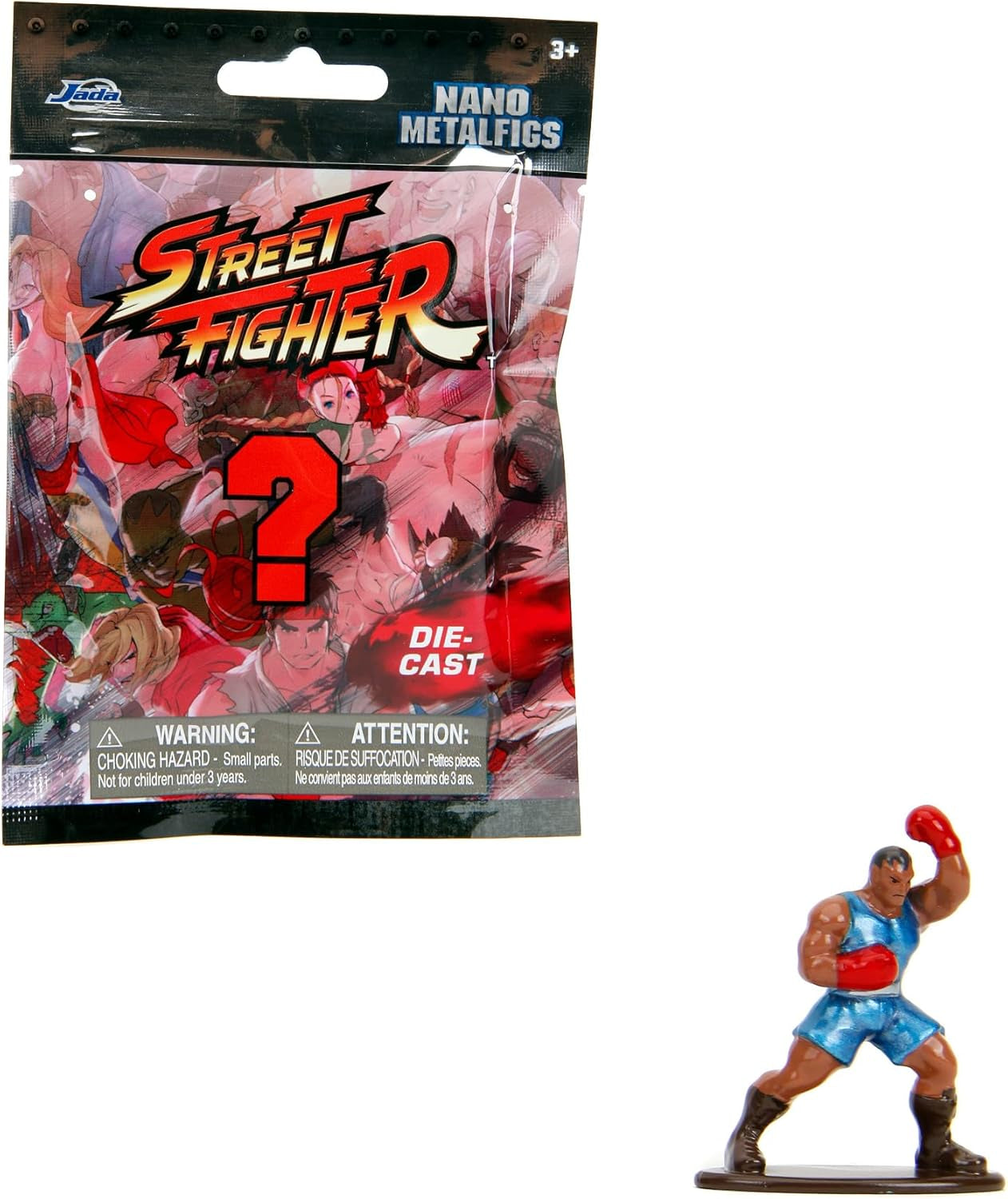 Figurka Street Fighter Jada Toys (1X Mystery Fig in Blind Pack) - Detailní sběratelská figurka Nano (4 cm), 1 z 13 kovových figurek Street Fighter pro fanoušky a sběratele ve věku 3+, vlna 1 Akční figurky Naty Shop Výchozí název
