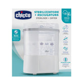 Modulární sterilizátor Chicco s funkcí sušení, sterilizátor dětských lahví, kousací kroužek a dudlík s funkcí Auto-Stop, vhodný do mikrovlnné trouby, vhodný pro sterilizaci až 6 lahví o objemu 330 ml