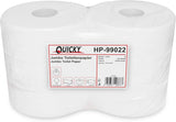 Quicky Jumbo 2vrstvý toaletní papír, Ø 25 cm, zářivě bílý, reliéfní s jemnými tečkami, 6 rolí - savý a odolný proti roztržení pro maximální hygienu, ideální pro veřejné instituce a průmysl