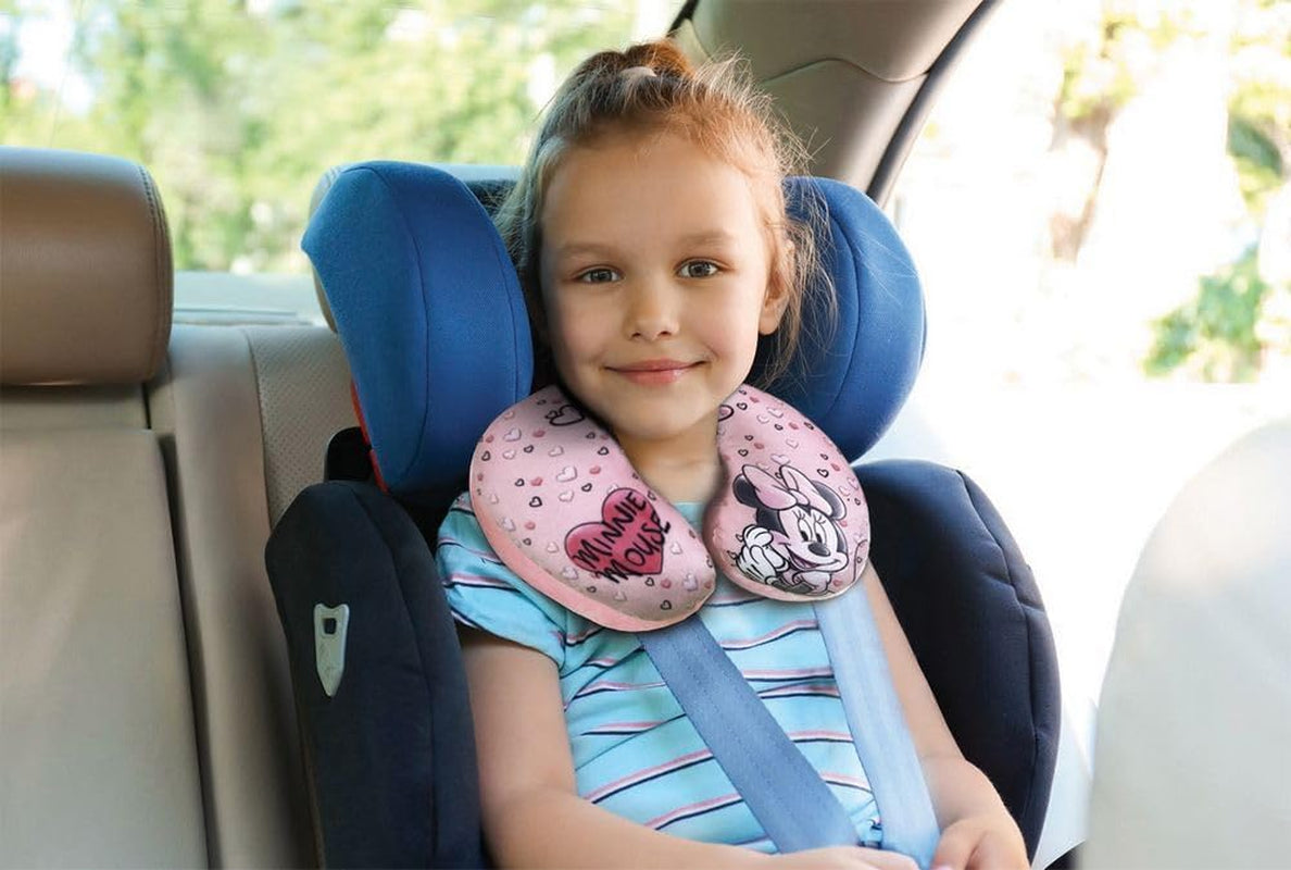 Tataway ve Viaggio SI roste - Disney Minnie Mouse Travel Polštář | Jemný sametový materiál | Ruční praní na 30° | Náplň s mikroperličkami | Dětská sedačka vhodná od 3 let, Růžová, jedna velikost, sametová Cestovní polštářky Naty Shop