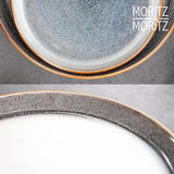 Moritz & Moritz TARENTO 24dílná sada nádobí pro 6, šedá - Elegantní vysoce kvalitní sada kameninových talířů - Sada nádobí obsahuje 6 talířů, 6 dezertních talířů, 6 talířů a 6 šálků