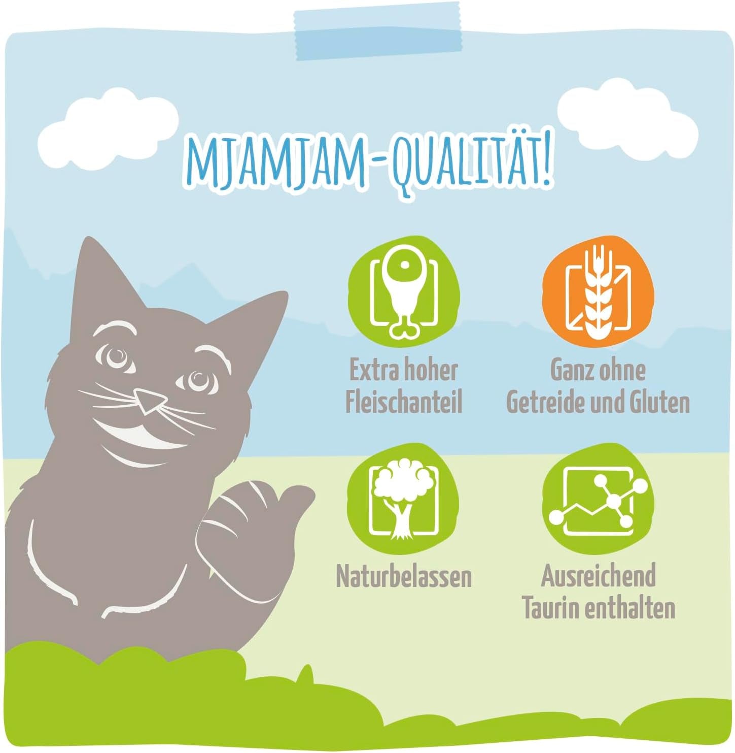 MjAMjAM - prémiové mokré krmivo pro kočky - křehká kachna a drůbež s lahodnou mrkví, 1 balení (1 x 400 g), bez obilovin s extra masem