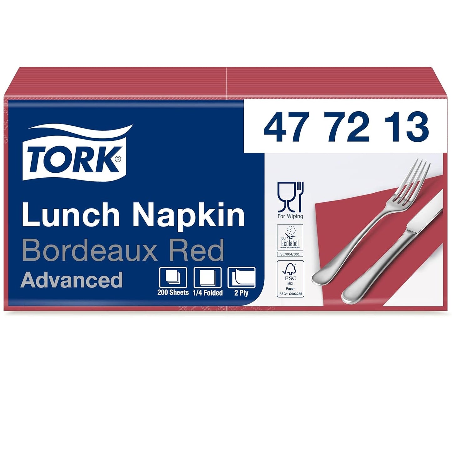 Tork 477840 Limetkové ubrousky na oběd / 2vrstvé ubrousky pro malá jídla nebo svačiny / Pokročilá kvalita / 10 x 200 (2000) papírové ubrousky / 32,6 x 33 cm (d x š) / 1/4 skládání