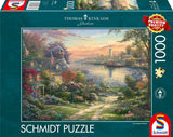 Schmidt Spiele 58785 Thomas Kinkade, New England Harbor, skládačka 1000 dílků, barevné Puzzle Naty Shop Výchozí název