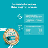 Wellness CORE 98% 12 x 85g, kuře a losos - vlhké krmivo pro kočky, hustá paštika, bez obilovin, přírodní, hypoalergenní, s vysokým obsahem bílkovin, s vysokým obsahem masa
