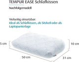 TEMPUR EASE polštář na spaní z paměťové pěny, ergonomický polštář na podporu krku pro jakoukoli polohu spánku, pevná podpora, 50 x 31 x 10/5 cm, bílé standardní polštáře Naty Shop