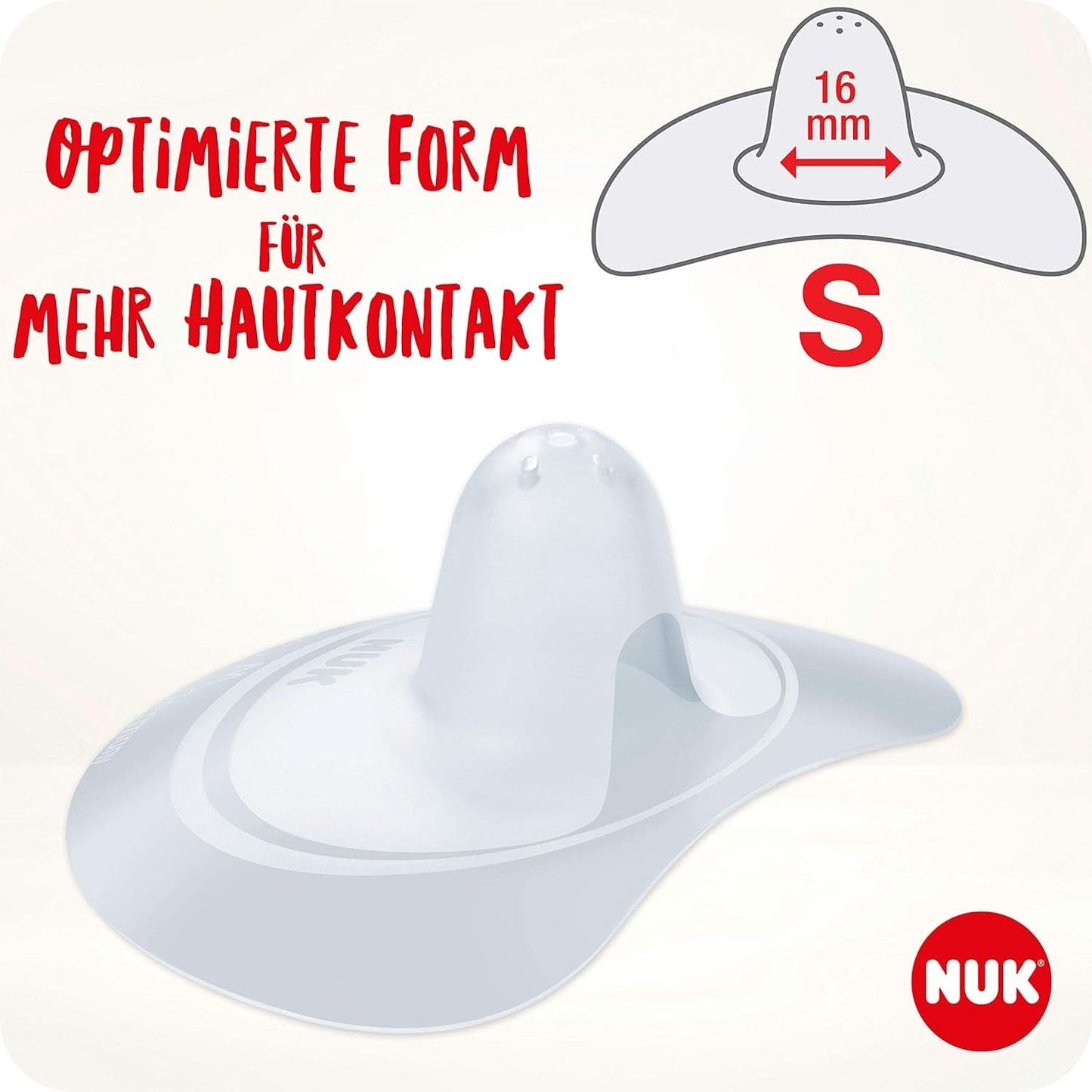 NUK kryty bradavek | Chrániče bradavek při kojení | Chrání před bolavými bradavkami | Tenký silikon | Velikost S (16Mm) | 2 kusy Dětská výživa a doplňky pro kojení Naty Shop