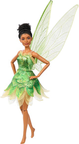 Panenka Disney Peter Pan a Wendy Tinker Bell s pohyblivými křídly a zelenými šaty Dárek pro děti k přehrání scén nebo vlastních dobrodružství HNY37