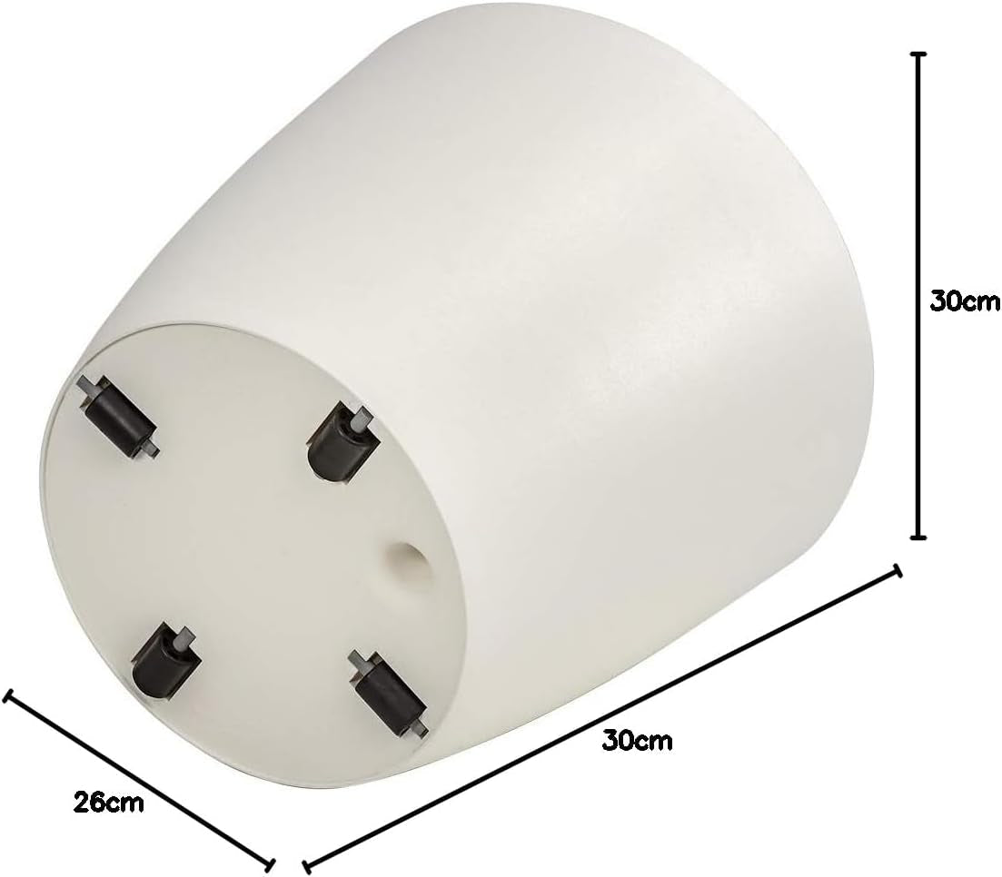 Dehner Mila květináč se samozavlažovacím systémem, Ø 30 cm, výška 26 cm, plast, bílá
