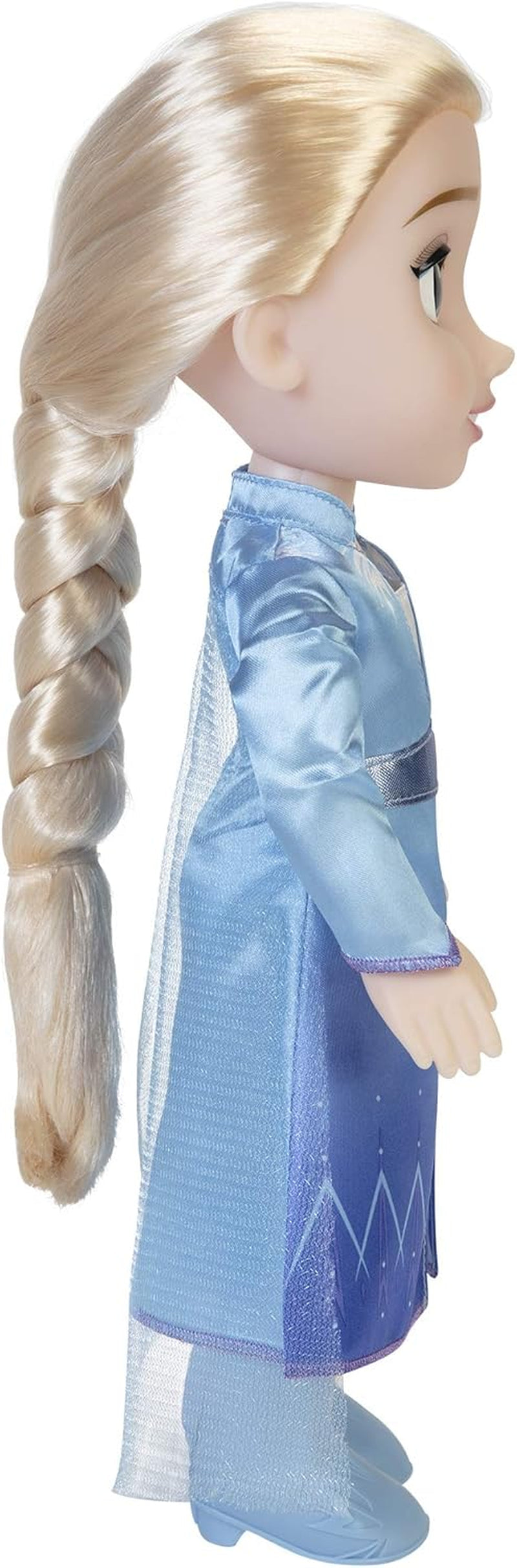 Cestovní panenka Disney Frozen 2 Elsa, 35cm panenka s šaty inspirovanými kultovním filmem, botami a dlouhými spletenými vlasy pro extra zábavu při hraní, pro dívky od 3 let