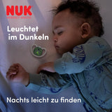 Noční dudlíky NUK Perfect Match Air pro miminka | 0-6 měsíců | Dudlíky svítící ve tmě, které podporují cirkulaci vzduchu a zabraňují slintání | 95% přijetí miminky** | Lev | Balení 2