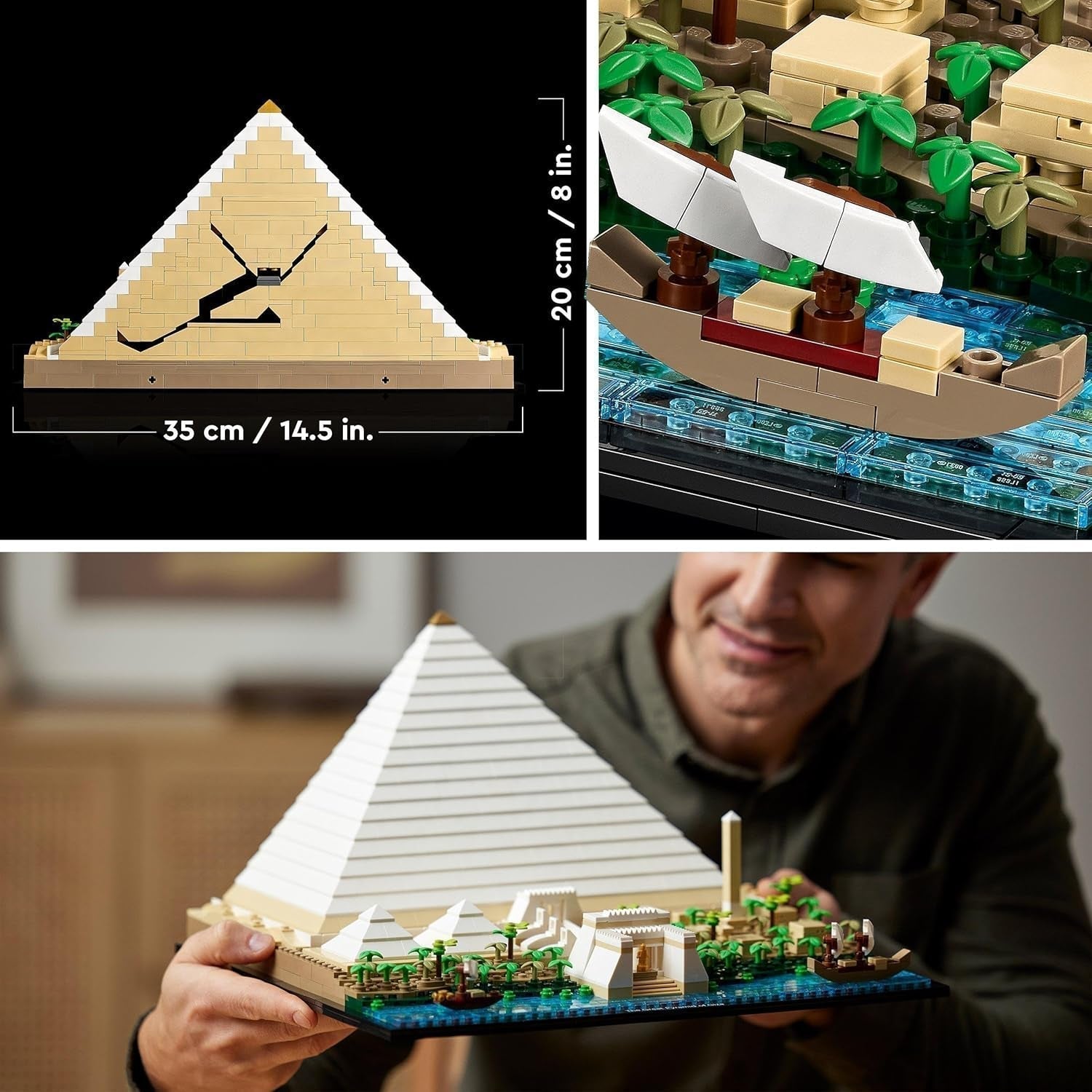 LEGO 21058 Architecture Stavebnice Cheopsova pyramida pro řemeslo jako kreativní koníček, Nápad na dárek pro dospělé, muže, ženy, matku, otce, kreativní činnost, sbírka slavných památek Stavebnice Besuche den LEGO-Store