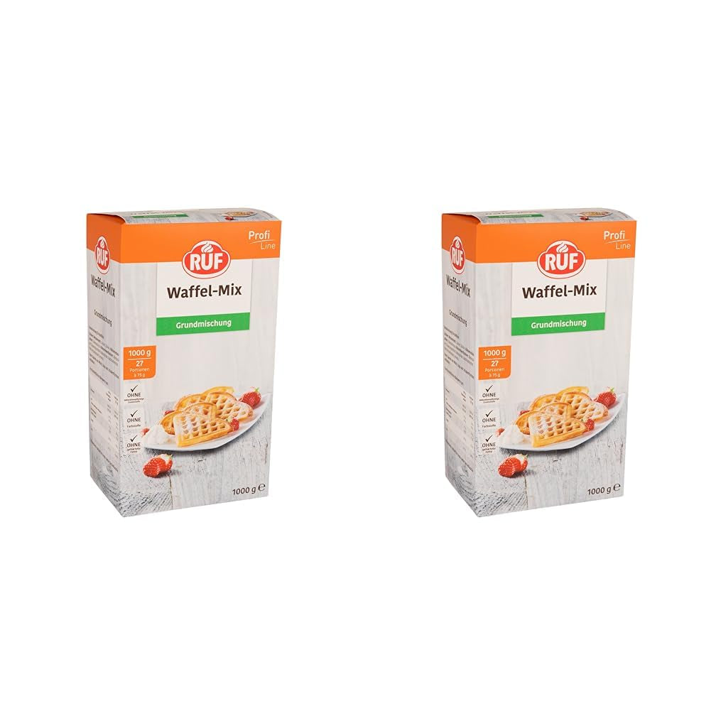 RUF Rührkuchen Backmischung, Nur Wasser & Öl Zugeben, Rezeptur Für Blechkuchen, Kastenkuchen, Muffins, Gugelhupf Und Tortenböden, 1X1000G Směs na pečení a vaření Naty Shop Wafelteig 1 kg (2Er Pack)