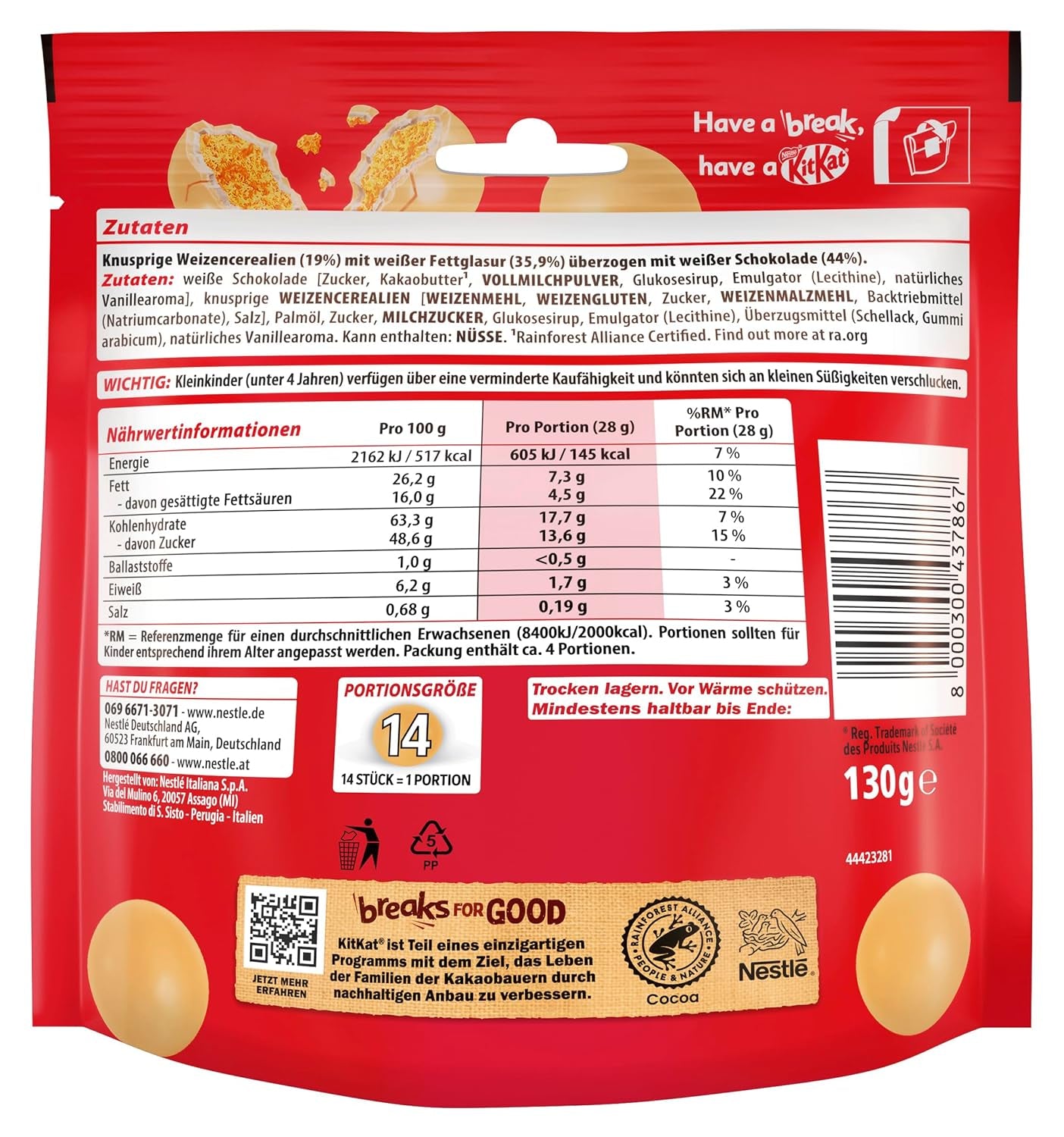 NESTLÉ bílé kuličky, balení 1 ks (1 x 130g)