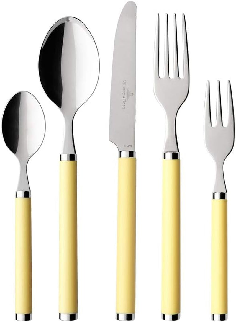 Villeroy And Boch - Play, sada příborů Sunny Day, 30 ks, pro 6 osob, rukojeti nerez/plast ve žluté barvě Kitchen Naty Shop