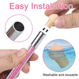 2 Stück Nail Art Rendering-Werkzeuge Doppelter Kopf, Sponge Brush Applicator Inkl 8 Ersatzköpfe, Nail Art Schwamm Und Tupfpinsel (Weiß, Rosa)