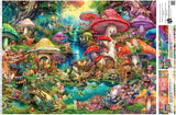 Buffalo Games - Aimee Stewart - Piknik Merry Mushroom Village - 1000dílné puzzle pro dospělé, náročné puzzle, ideální pro herní večery - Připravená velikost 26,75 x 19,75 cm Puzzle Naty Shop