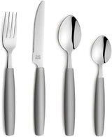Beckmann & Rommerskirchen 2515 VALOA Besteck Set 4 osoby | 16-Teilig | Olej | Spülmaschinenfest | Hochglanzpoliert | Essbesteck: 4X Messer, Gabel, Esslöffel, Kaffeelöffel Kitchen Naty Shop Grau