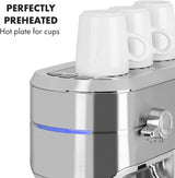 Espresso kávovar Klarstein Futura, Přenosný kávovar na espresso s filtrem, 1450 W, 20 bar, kvalita Barista, dvojitá tryska, zastavení průtoku, přenosný kávovar na espresso s filtrem, funkce napěňovače mléka, stříbrná