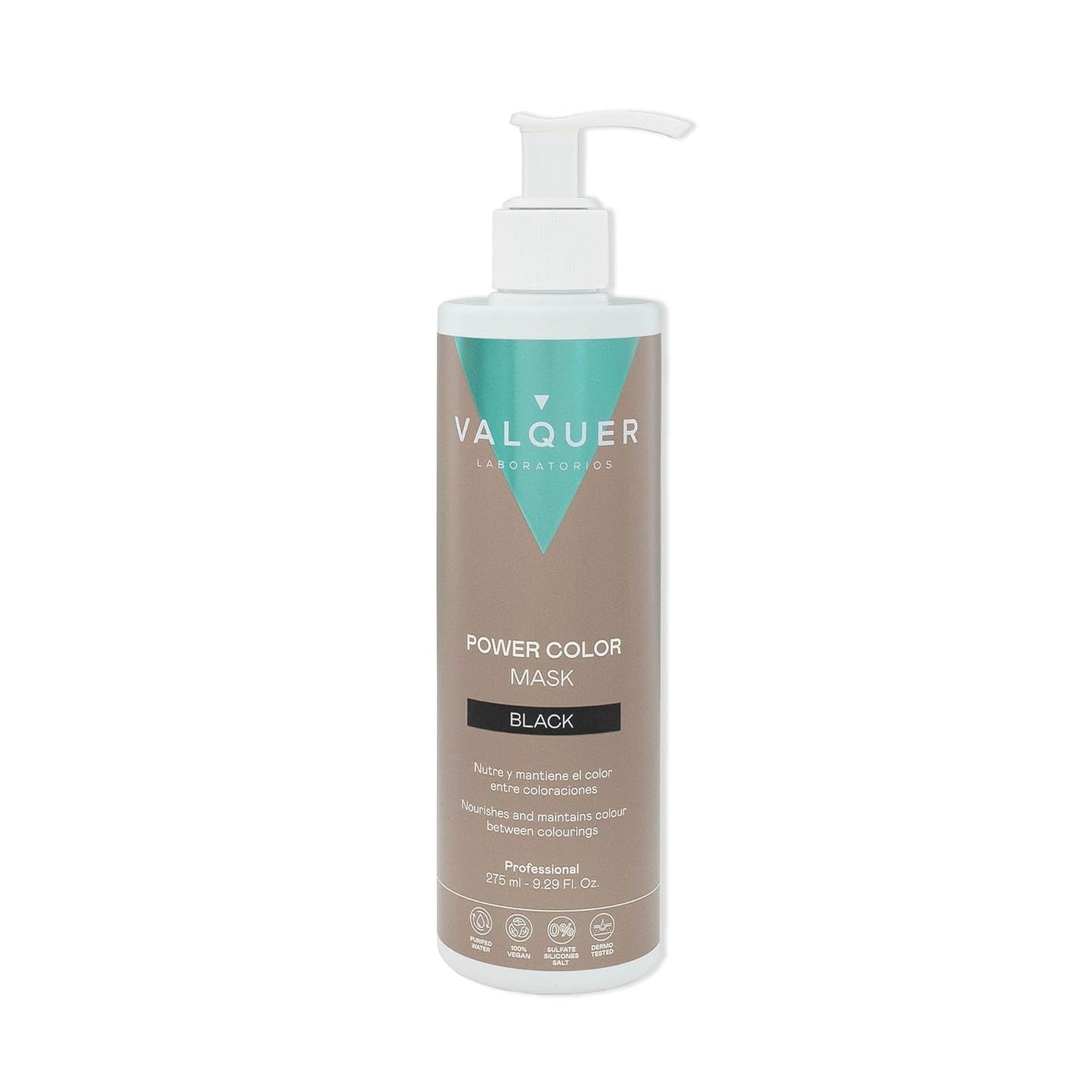 Valquer Power Color Mask veganské složení bez silikonů Dodává vlasům barvu 290 ml černá Naty Shop Hair Mask Black 290 ml (balení 1 ks)