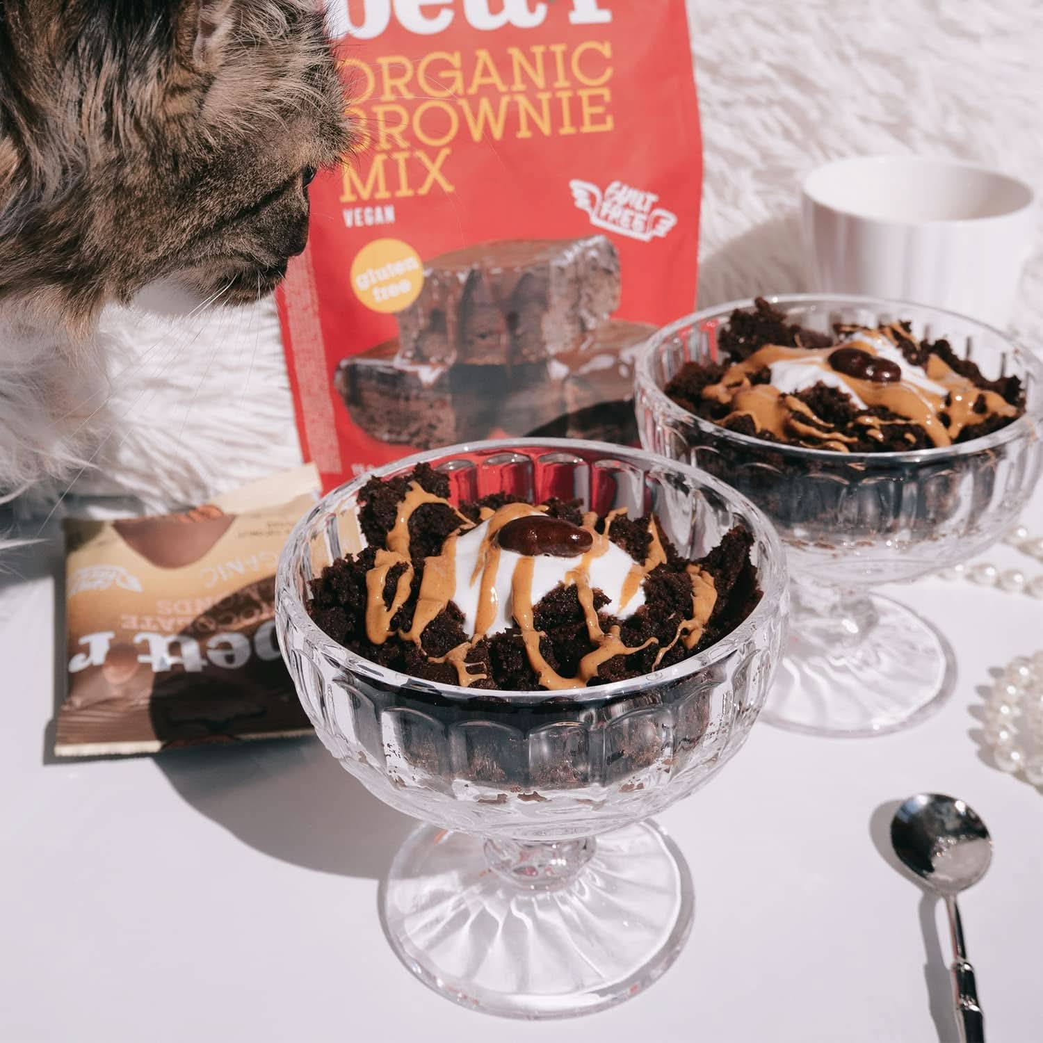 Bettr Organic Brownie Mix - Bio, veganské a bezlepkové brownies s bohatou kakaovou příchutí, 6 x 400 gramů Kitchen Naty Shop