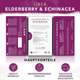 Nutra Tea Bezinka a Echinacea, Čaj Imunita a nachlazení, Čaj na podporu imunity, Boj proti nachlazení, 20 opakovaně použitelných čajových sáčků, Přírodní bylinný čaj