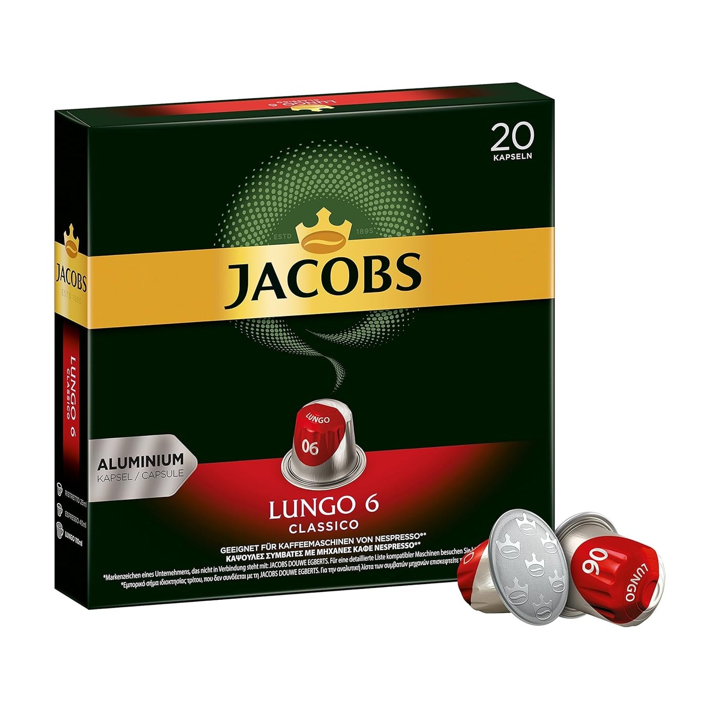Kaffeekapseln Lungo Classico, Intensität 6 von 12, 10 x 20 Getränke & Kaffeekapseln Espresso Intenso, Intensität 10 von 12, 200 Nespresso®* kompatibilní Kapseln, 10 x 20 Getränke