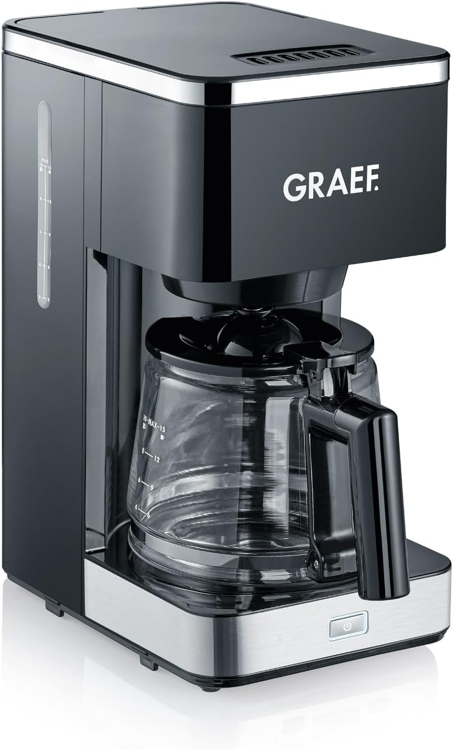 GRAEF. Filtr FK402 Espresso Machine Black, 1,25 l, funkce udržování teploty, časovač, funkce předinfuze, spařovací hlava pro optimální vývoj chuti, snadné použití