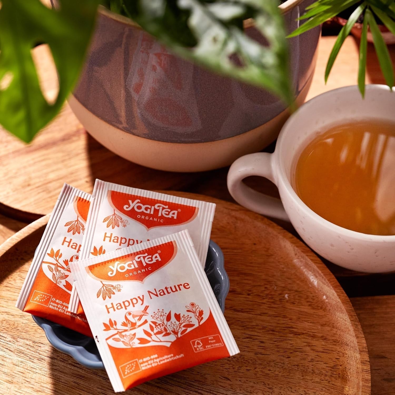 Yogi Tea – Happy Nature, kup jeden a konej dobro, organický ajurvédský kořeněný bylinný čaj, mango, mandarinka, vanilková směs, Yogi čaj 6 balení, 6x17 čajových sáčků (celkem 102 čajových sáčků)
