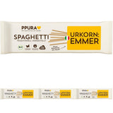 PPURA Bio špagety s Emmerem 500g, 100% přírodní emmer špagety, vyrobené v Itálii - italské těstoviny bez přísad, barviv a konzervantů
