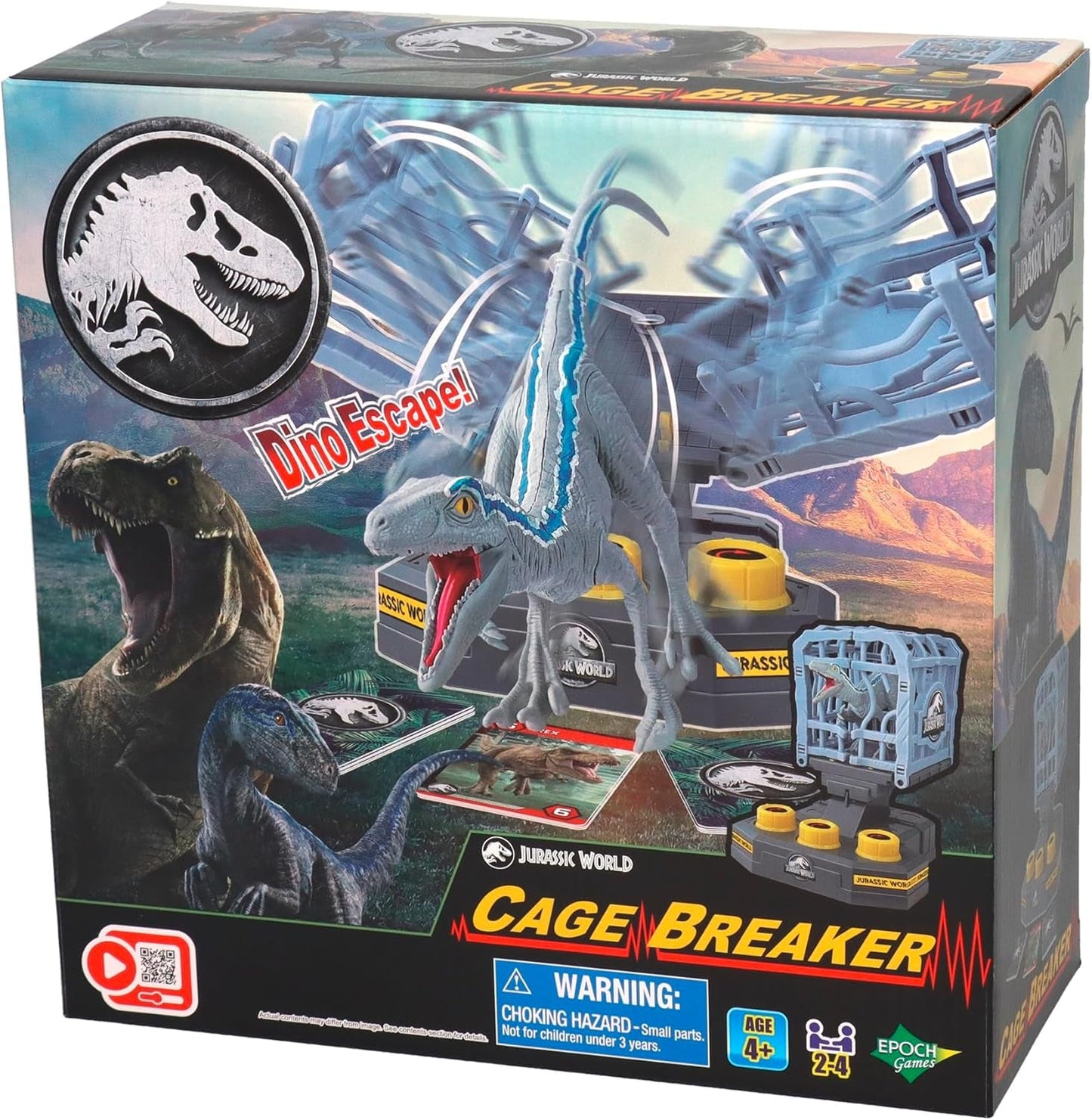EPOCH Games, Jurský svět – Cage Breaker, 7523, Dinosauří hračka, Stolní hra pro děti od 4 let