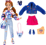 Módní panenky Disney ILY 4EVER Stitch se zrzavými vlasy, 29 cm vysoké, s 13 kloubovými body, dvěma kompletními kombinačními outfity a třpytivým prstenem Mickey pro vás!