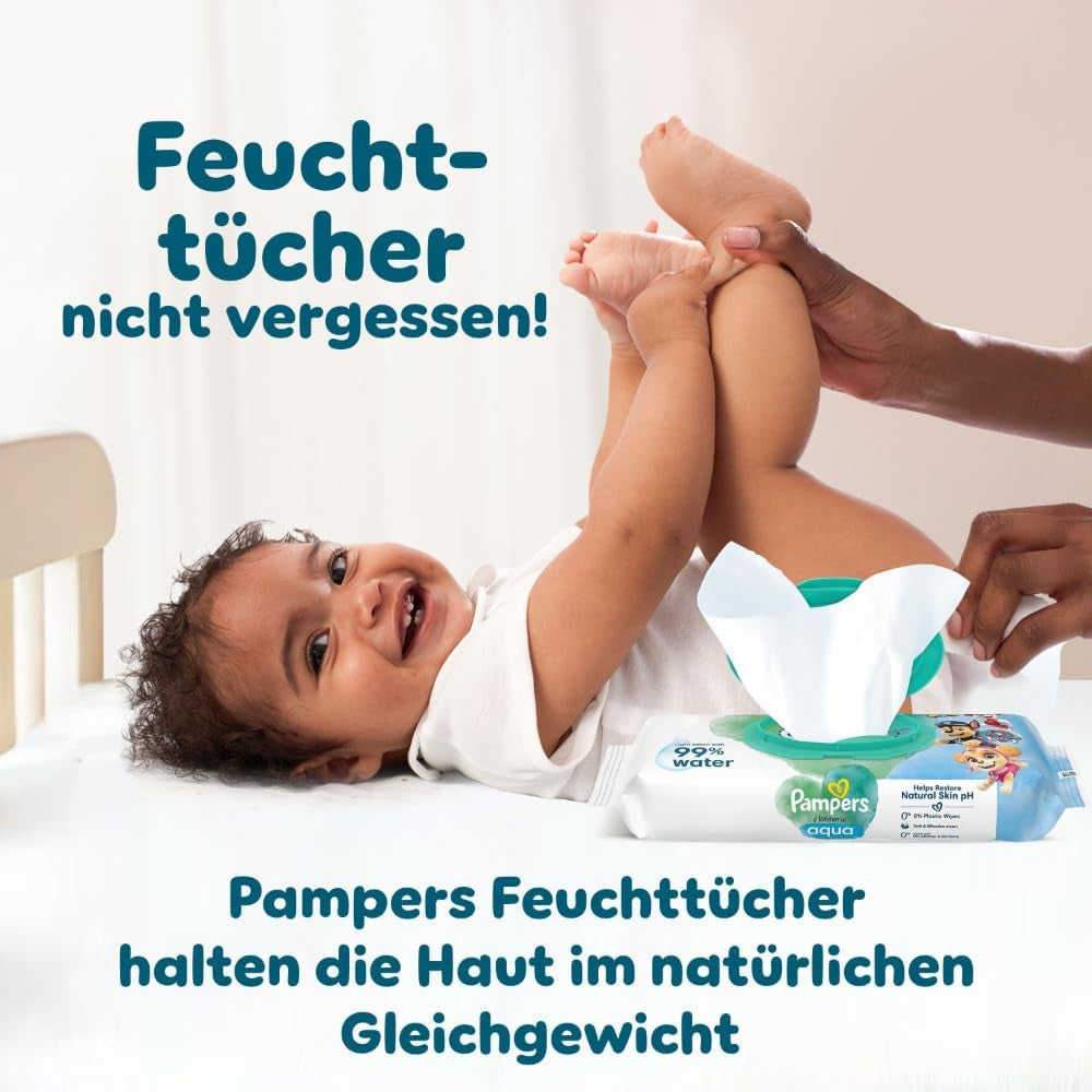 Plenky Pampers Baby-Dry Puppy Patrol Edition, velikost 5, 186 plen, 11 kg - 16 kg, až 100% ochrana proti vytečení a celonoční pohodlí