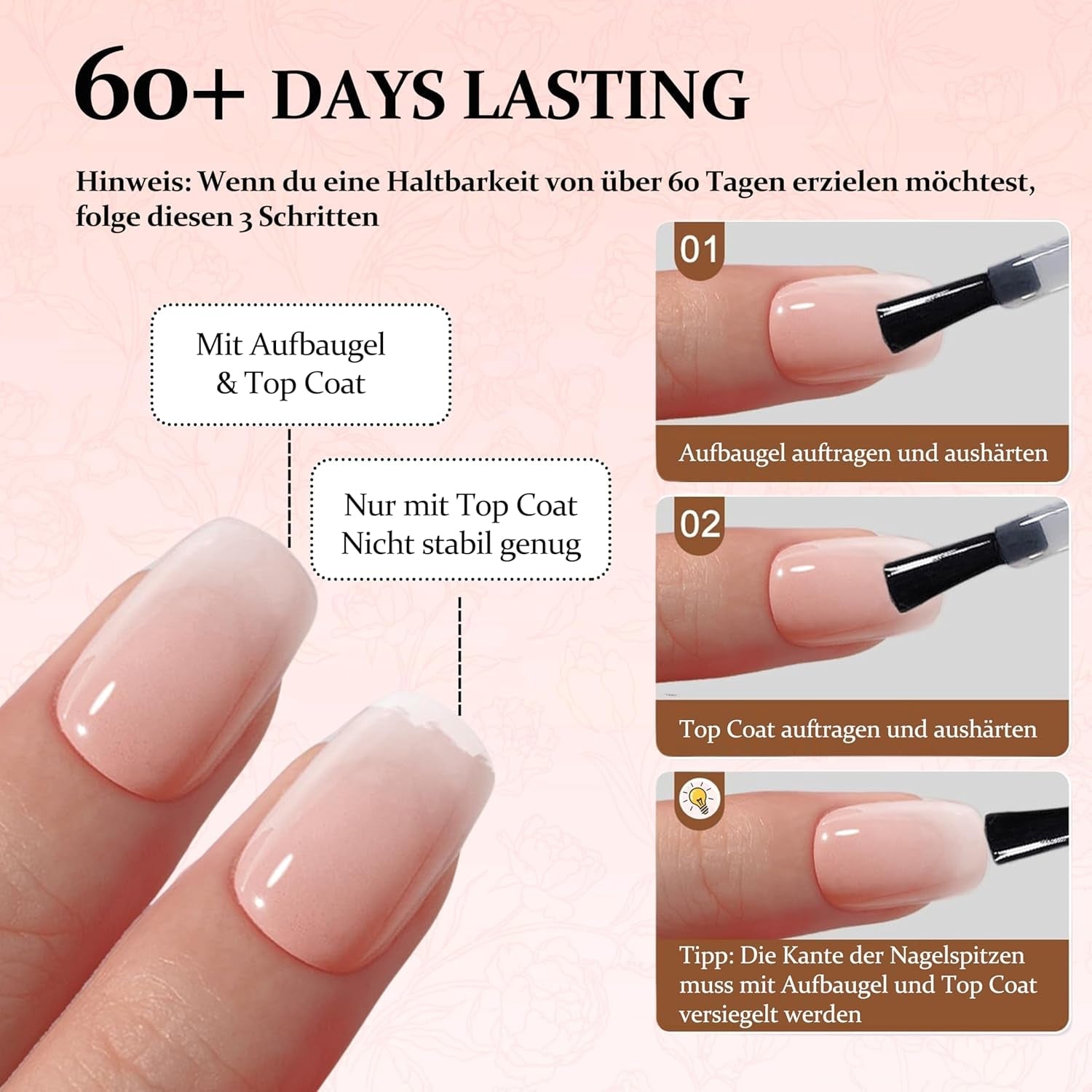 240ks Gradient Square Nails Set, Nude White Gradient Artificial Nails for Oil Pen Lepidlo, Medium Ombre Natural Falešné nehty pro ženy DIY (Nude Square)