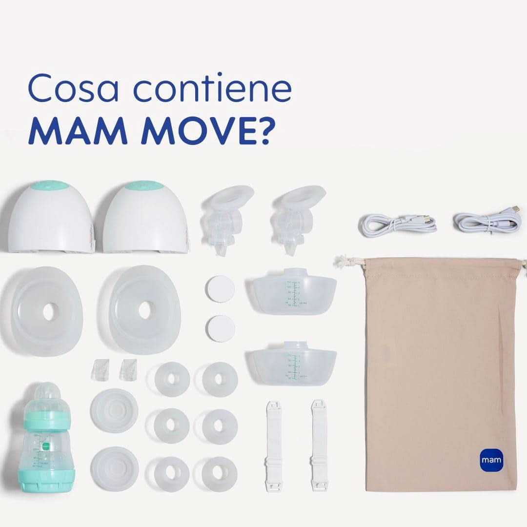 MAM Move Double odsávačka mateřského mléka, přenosná, 3 provozní režimy a 5 úrovní intenzity Příslušenství Jídlo a kojení Bebe Naty Shop