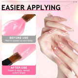 Polygelový roztok na nehty, sada na nehty Poly Gel Slip Solution, tekuté roztoky na nehty Polygel 75 ml, 5 klipů na nehty, 3 kartáčky na nehty, 1 křišťálový kelímek, 100 čisticích listů