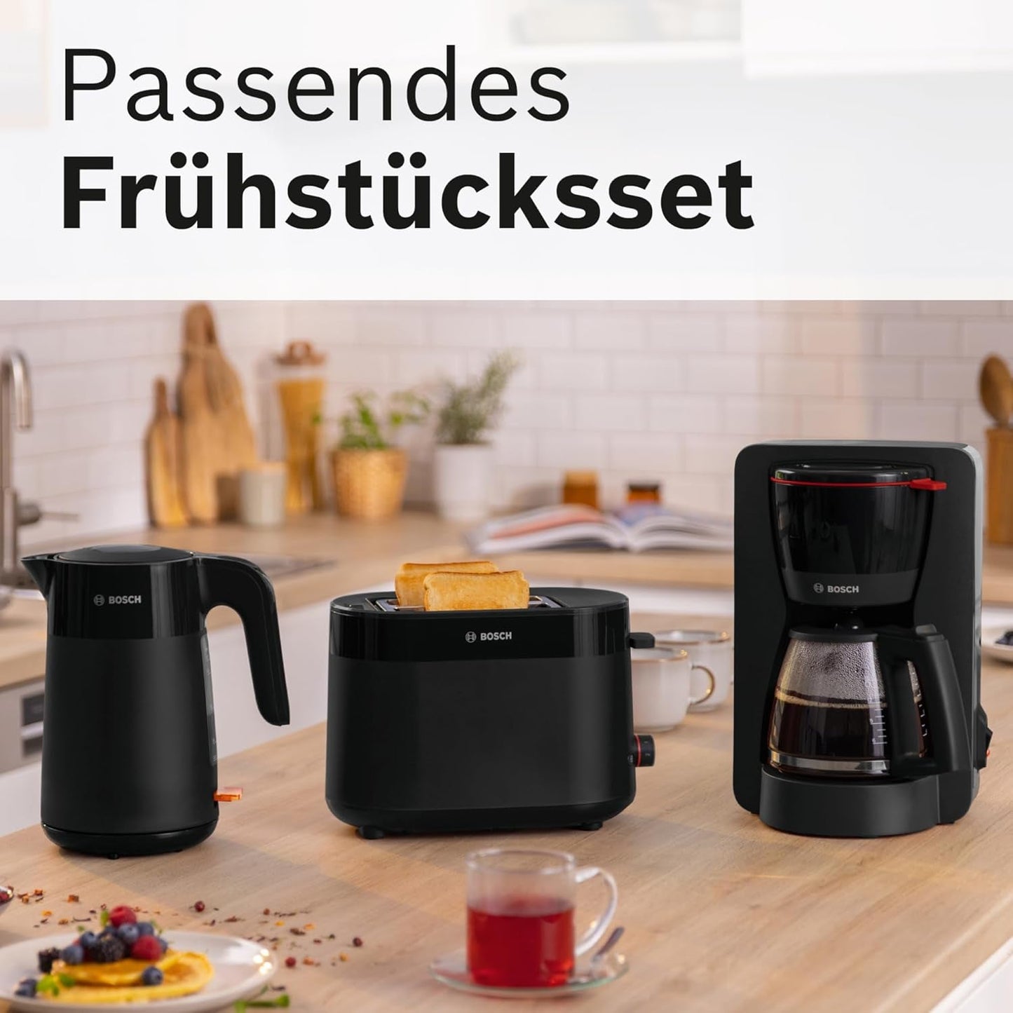 Espresso kávovar Bosch MyMoment TKA2M113 s filtrem, 1,25 l skleněná karafa, 10–15 šálků, funkce udržování teploty 40 minut, systém proti odkapávání, otočný držák filtru, odnímatelná nádrž na vodu, 1200 W, matná černá