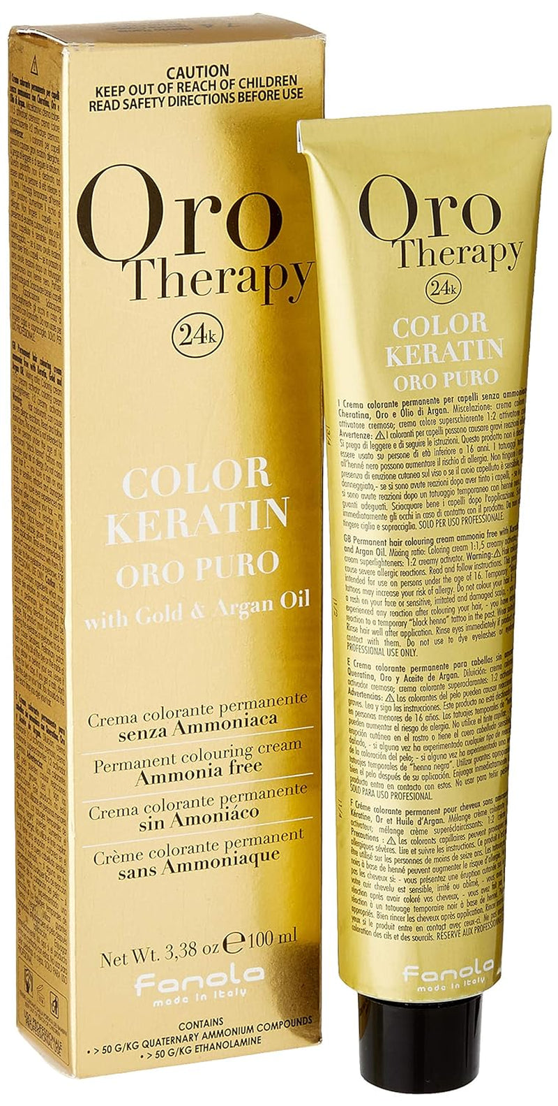 Fanola Oro Therapy Color Keratin 5.0 100ml Barva na vlasy Naty Shop 7.4 Středně blond měděná