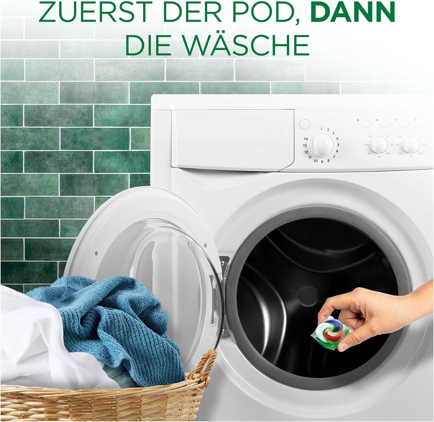 Prací prostředek Ariel PODS All-In-1, 76 mytí, barevný prací prostředek, zářivé čištění Prací prostředky Rufe Naty Shop