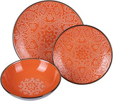 12dílná sada kameninového nádobí, 4 sady talířů ve 4 různých designech, Baku Sunset