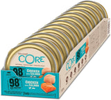 Wellness CORE 98% 12 x 85g, kuře a losos - vlhké krmivo pro kočky, hustá paštika, bez obilovin, přírodní, hypoalergenní, s vysokým obsahem bílkovin, s vysokým obsahem masa