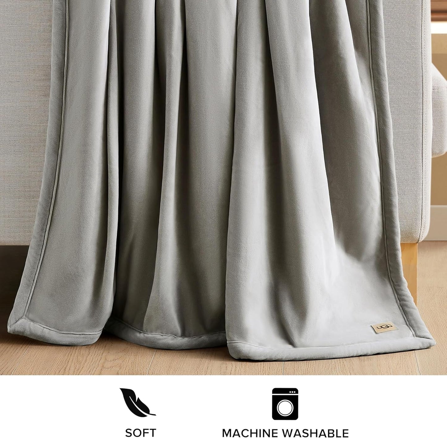 UGG 01465 Bliss Sherpa Throw Deka Plně oboustranná na pohovku nebo postel Lze prát v pračce Snadná údržba Měkké plyšové nadrozměrné luxusní deky 178 X 127 cm Seal Naty Shop Peřiny a přikrývky
