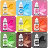 Potravinářské barvivo 9 x 10 ml, tekuté potravinářské barvivo - sada potravinářských barviv na zdobení dortů, makaronů, koblih, fudge, polevy, mýdel pro kutily, zmrzliny, barviva na mýdlo, barviva ve stříkací pistoli