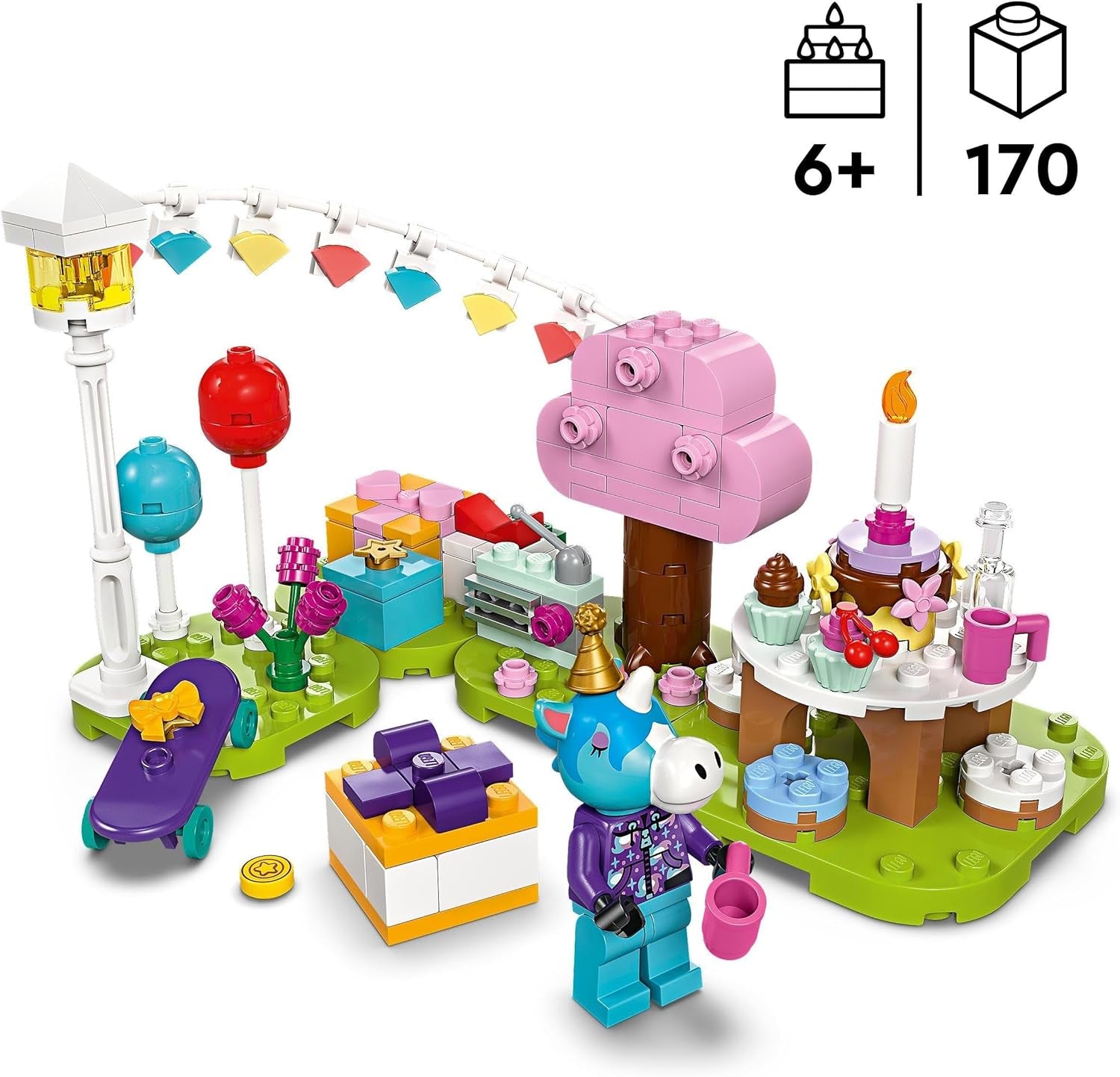 LEGO Animal Crossing Jimmyho narozeninová oslava Dětská kreativní hračka Videohra Sada zvířátek s koněm Dárek pro dívky a chlapce 6 let 77046 Stavebnice Besuche den LEGO-Store
