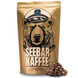 SEEBÄR COFFEE - Extra silná kávová zrna - 500g - Nízká kyselost a intenzivní aroma - Celá zrna pro plně automatické kávovary, espresso a French press - Vysoký obsah kofeinu a nízká acidita