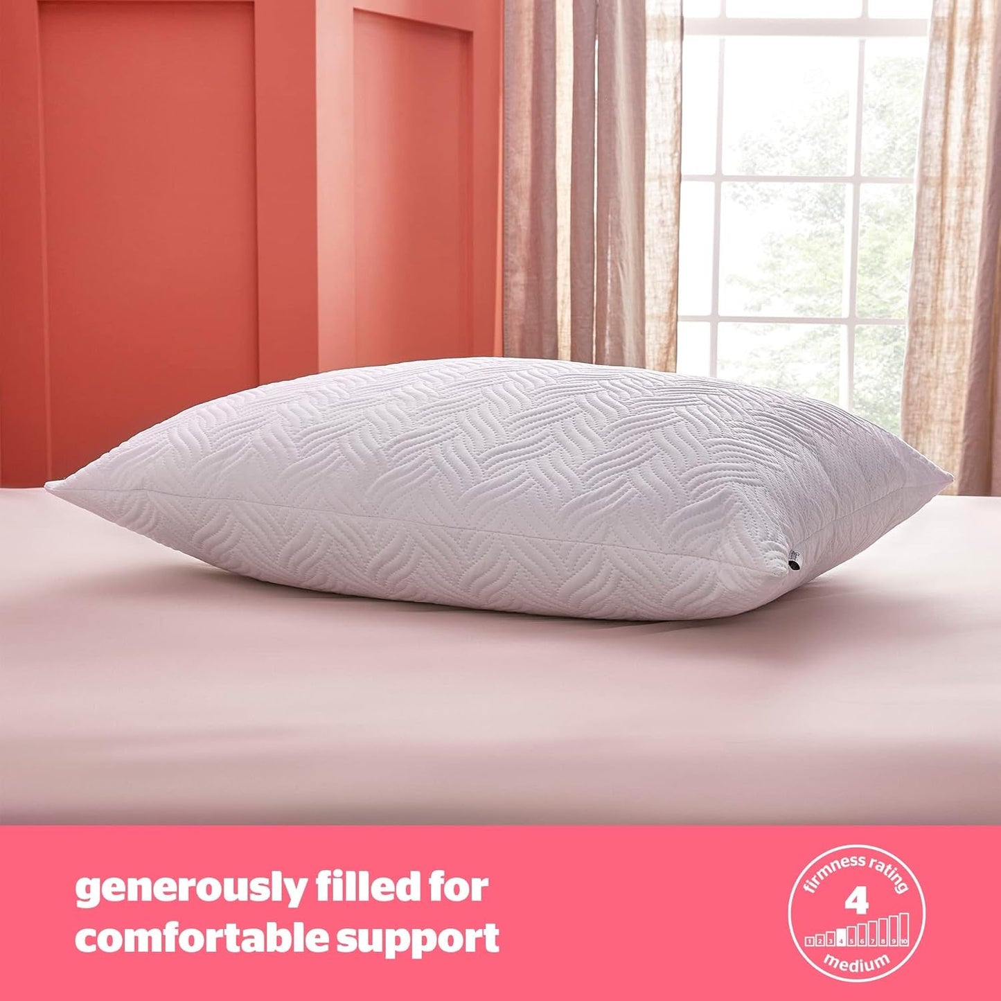 Polštář Silentnight Ultimate – měkký a podpůrný polštář na postel s luxusním prošívaným potahem Pinsonic Soft Touch, lze prát v pračce a je hypoalergenní pro zadní a boční spáče, 1ks standardních polštářů Naty Shop